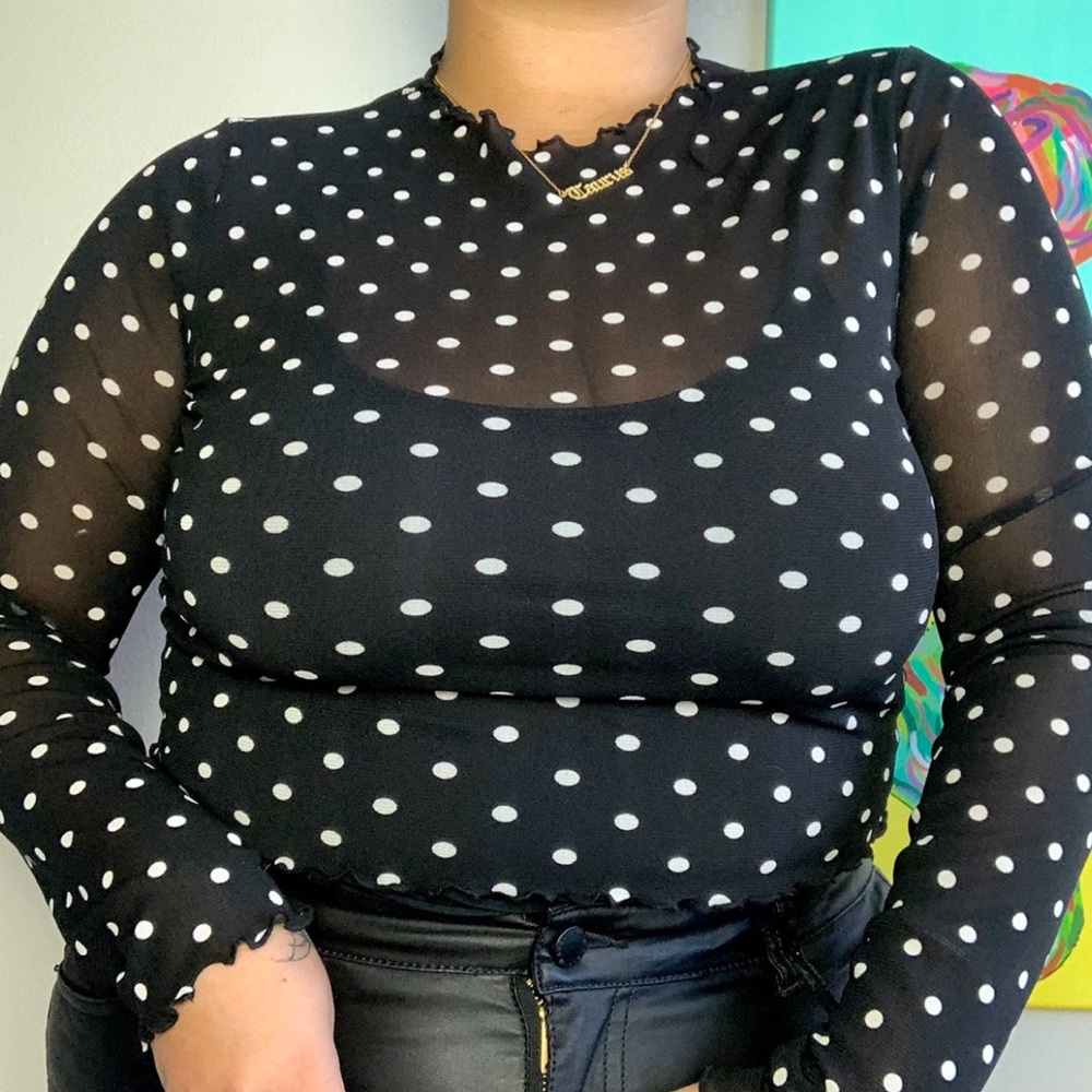 Polkadot sheer top